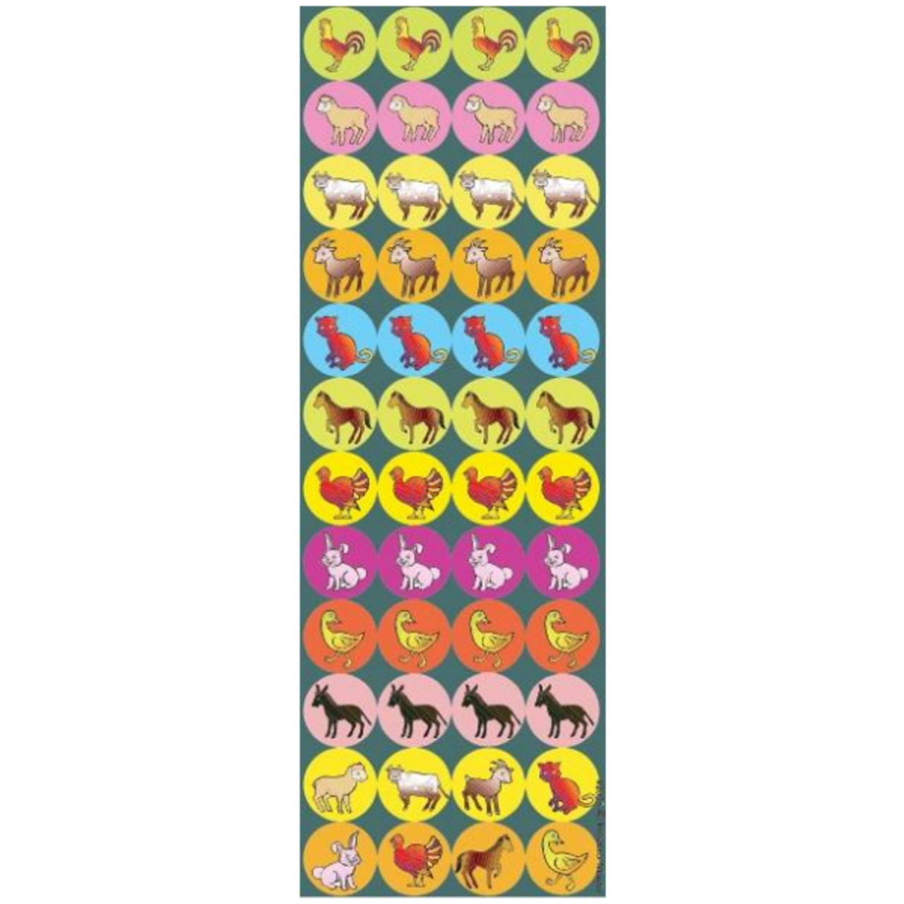 Farm Animal Circle Dot Stickers – 6 Sheets Pack of Colorful Farm Stickers for Classroom Rewards, Scrapbooking & Crafts